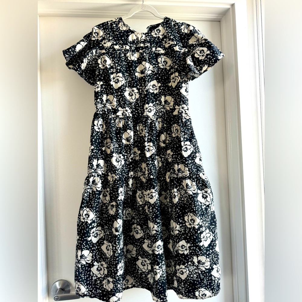 Large Who What Wear Black and White Print A-Line  Dress